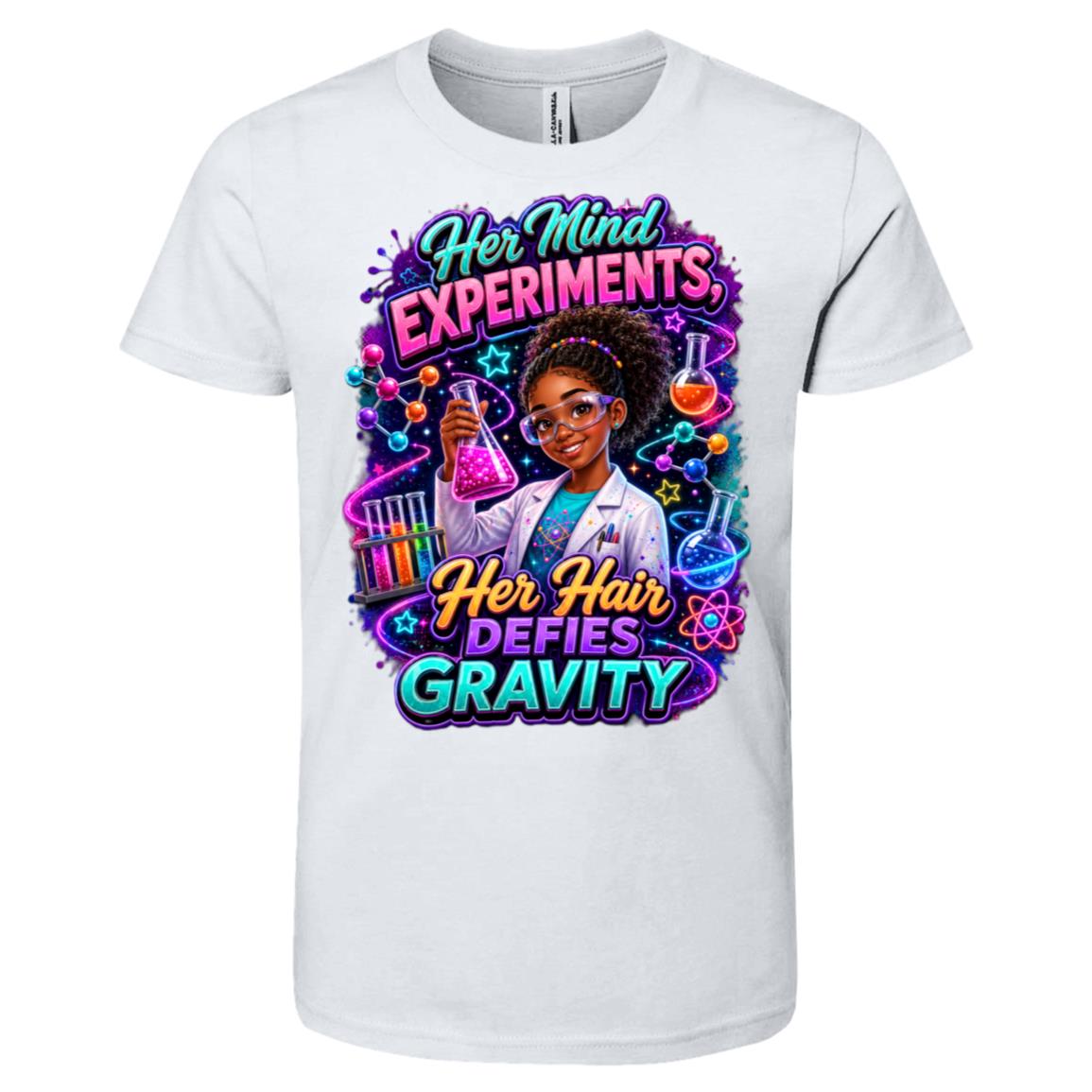 Chemist career tee for girls Ages 10-12 with natural hair pride by Riley's Way