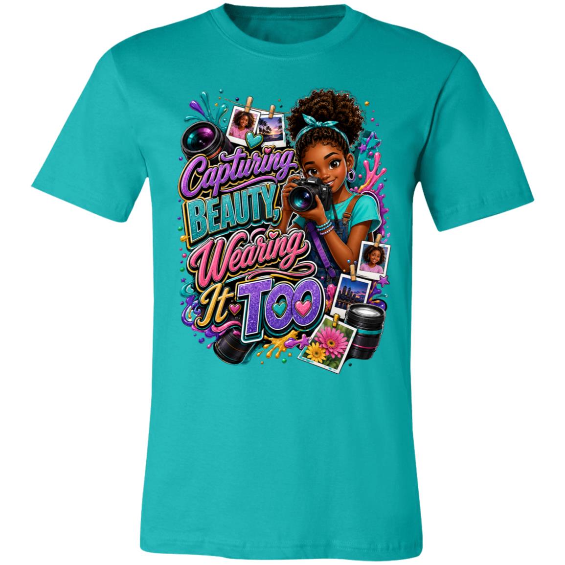 Photographer career tee for girls Ages 13-16 with natural hair pride by Riley's Way