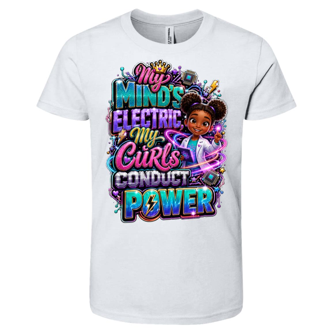 Engineer career tee for girls Ages 6-9 with natural hair pride by Riley's Way