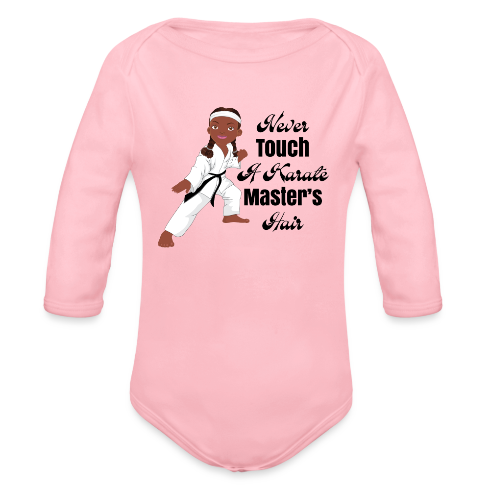 Organic Long Sleeve Baby Bodysuit - light pink