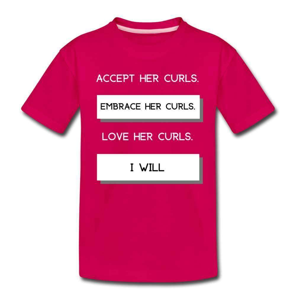 Accept Her Curls Boys T-Shirt (White Print)-Riley's Way-Boy's T shirts,Boys,Shop,T-Shirts,Together T-shirts