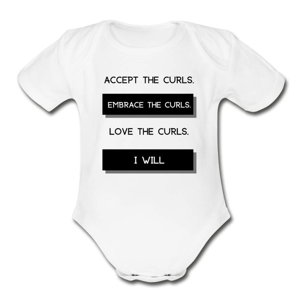 Accept The Curls Organic Girl Onesie (Black Print)-riley's way-Girls Clothes,infant,Infants,Shop