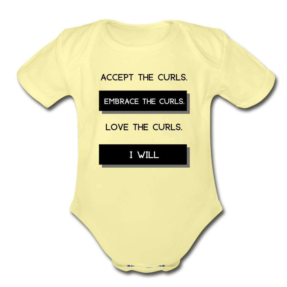 Accept The Curls Organic Girl Onesie (Black Print)-riley's way-Girls Clothes,infant,Infants,Shop