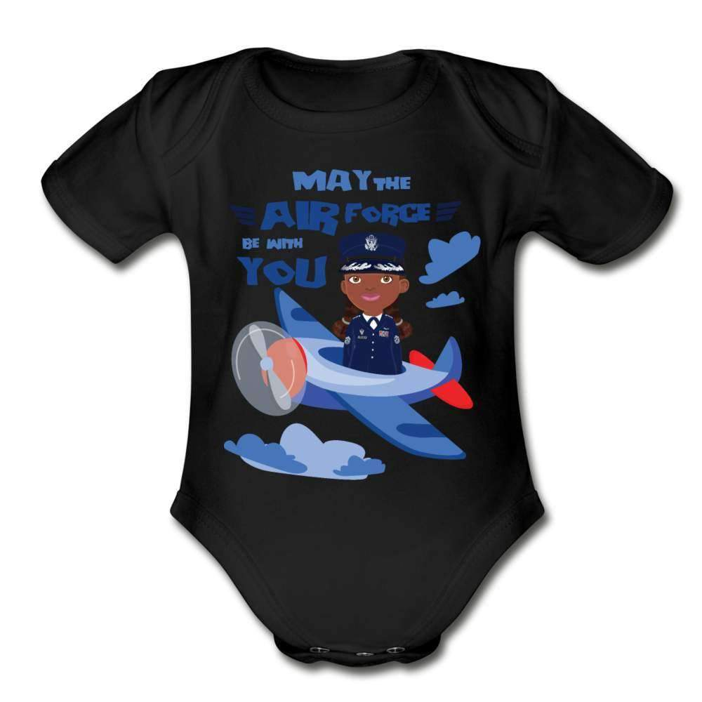May the Air Force be with You Organic Short Sleeve Baby Bodysuit-SPOD-Airforce,Girls Clothes,infant,Infants,Shop,SPOD