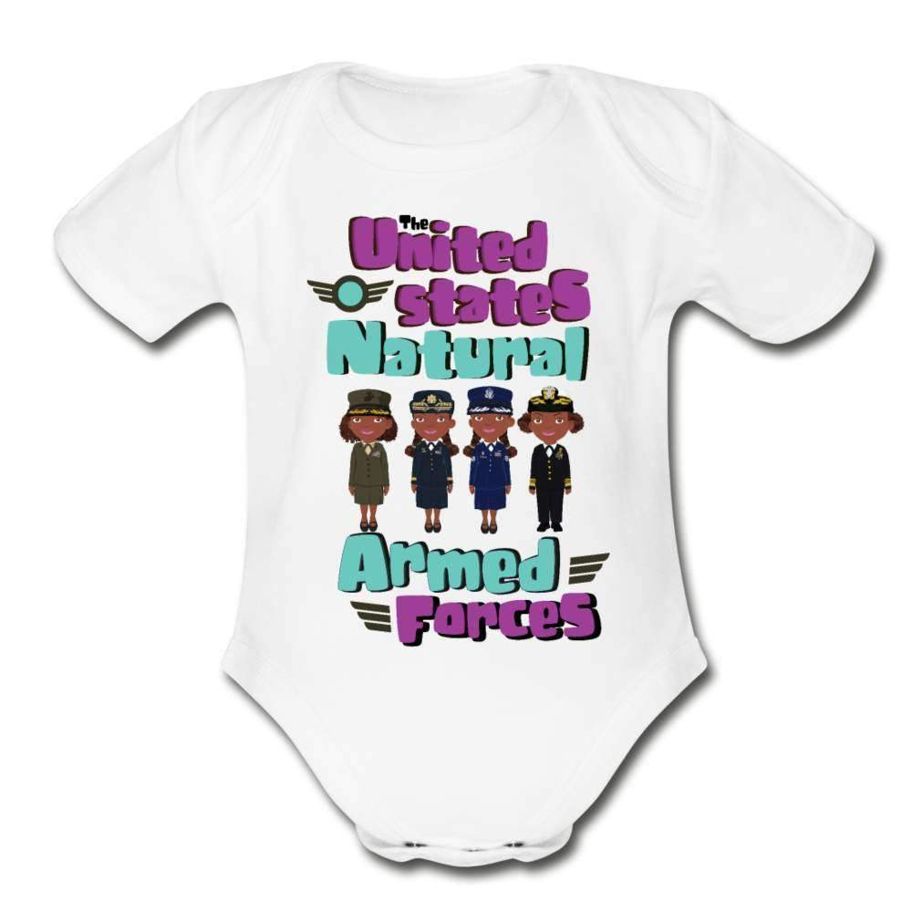 United States Natural Armed Forces Organic Short Sleeve Baby Bodysuit-SPOD-Baby Bodysuits,Career T shirts and Onesies,Girls Clothes,infant,Infants,Kids & Babies,Shop,SPOD