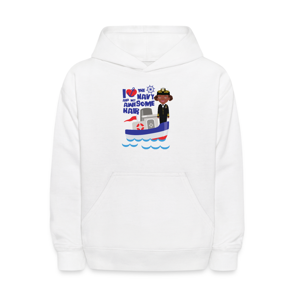 Navy Kids' Hoodie - white