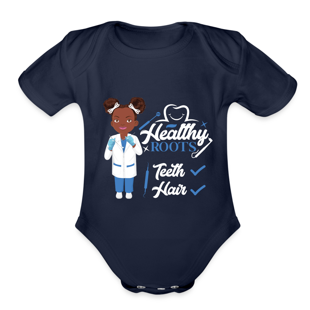 Dentist Organic Baby Bodysuit - dark navy