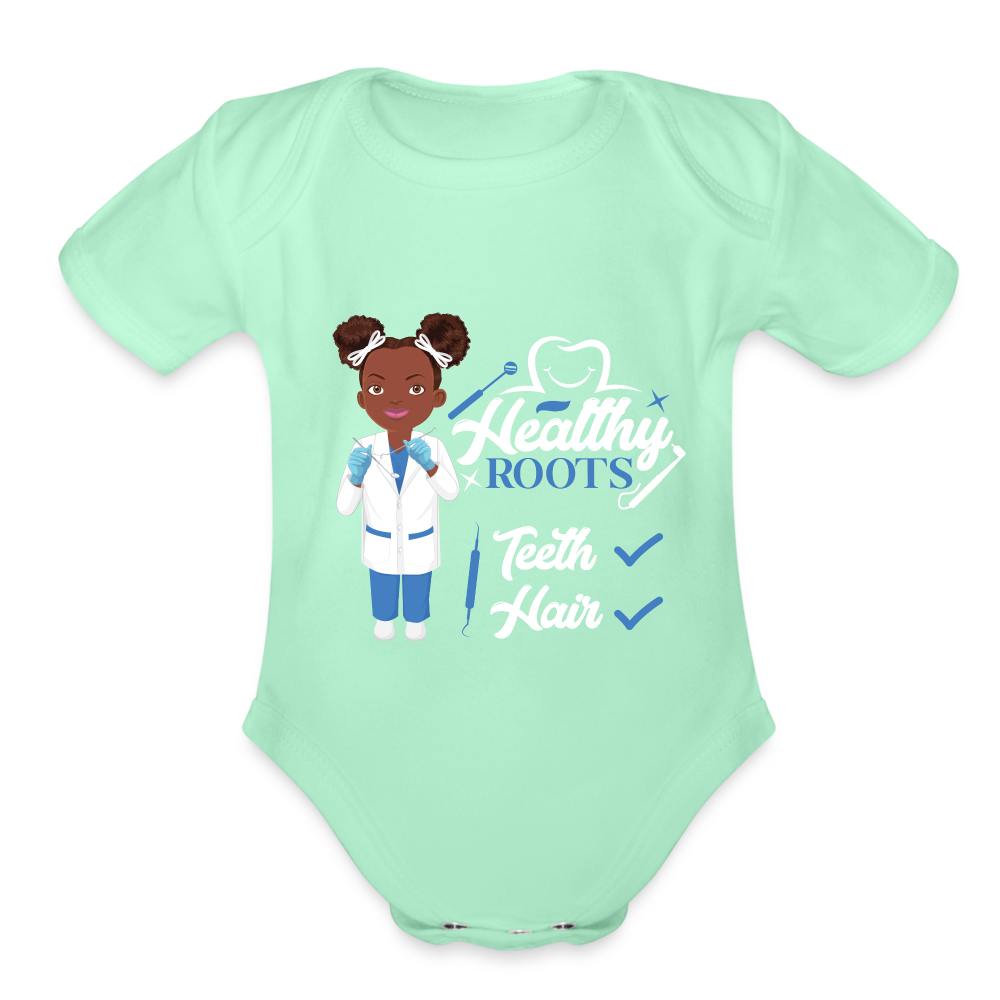 Dentist Organic Baby Bodysuit - light mint