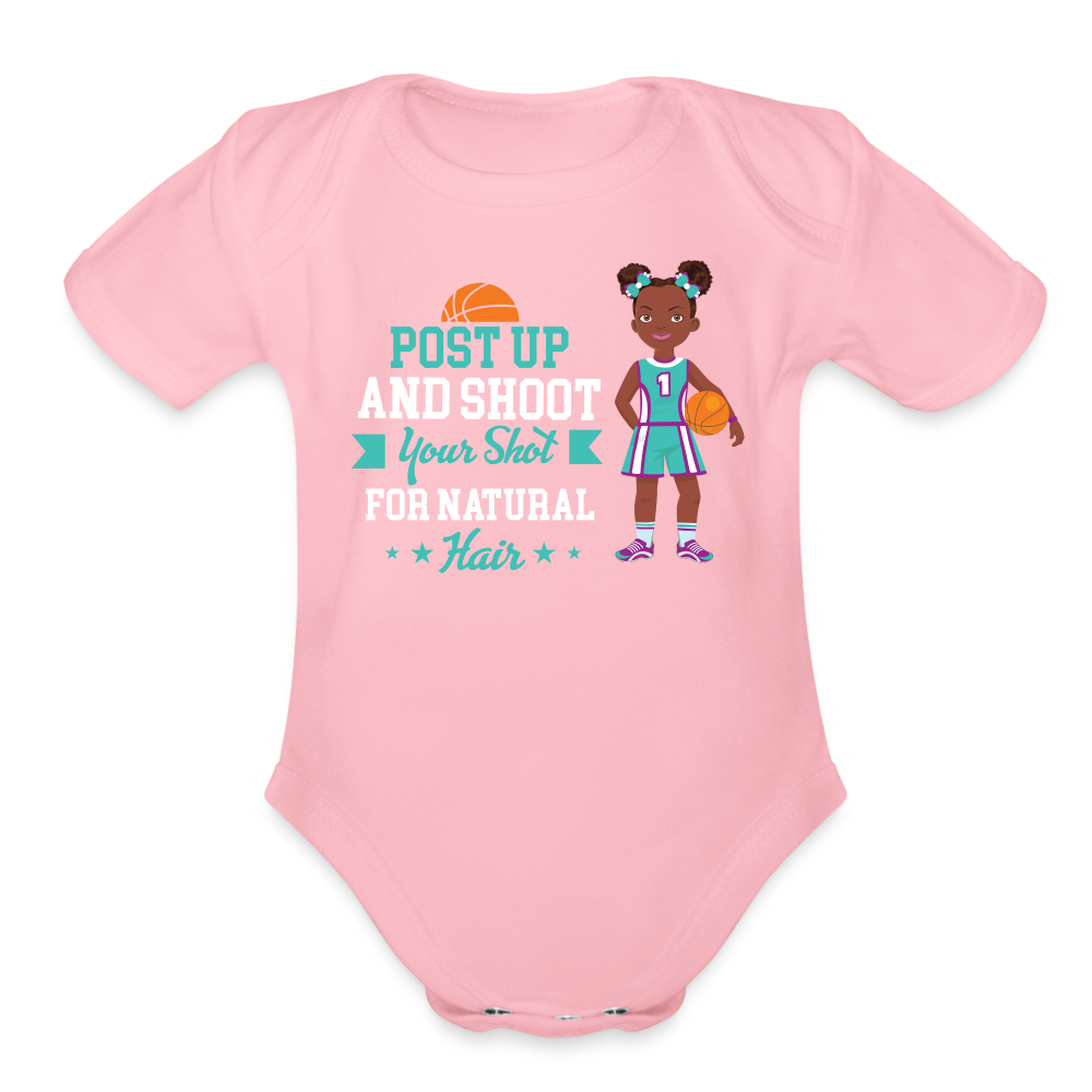 Girls' Basketball Organic Onesie - light pink