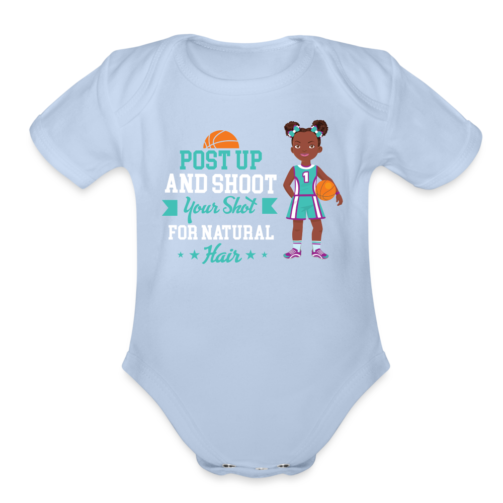 Girls' Basketball Organic Onesie - sky