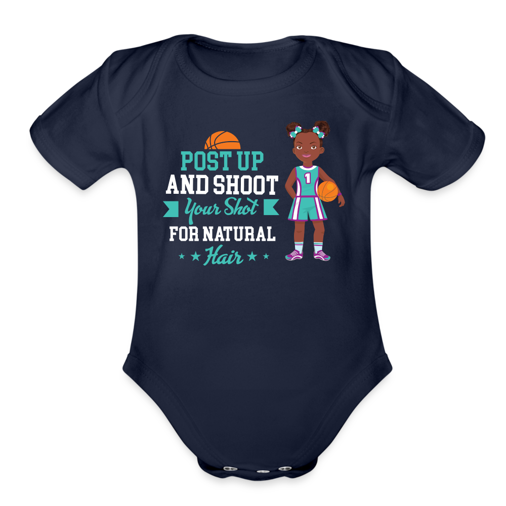 Girls' Basketball Organic Onesie - dark navy