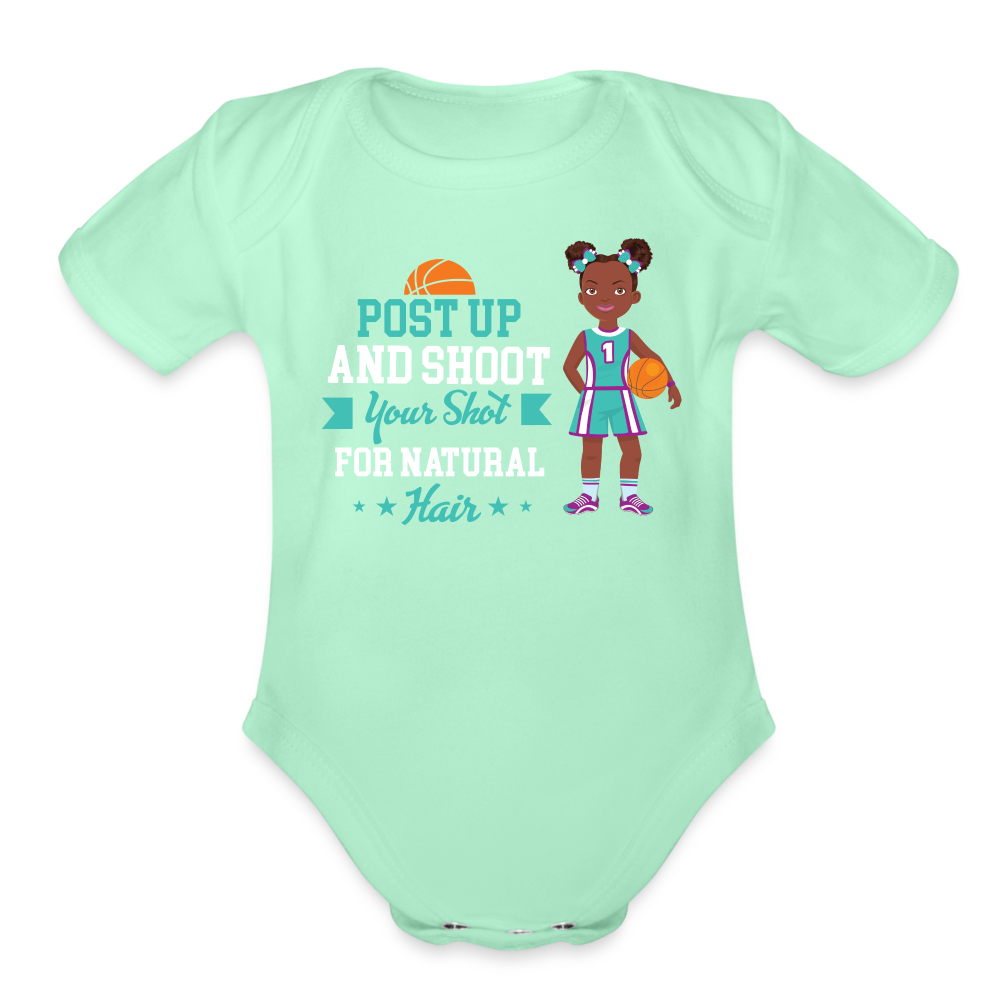 Girls' Basketball Organic Onesie - light mint