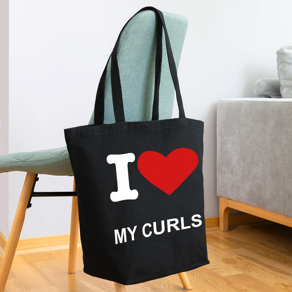 I Love My Curls Eco-Friendly Cotton Tote - black