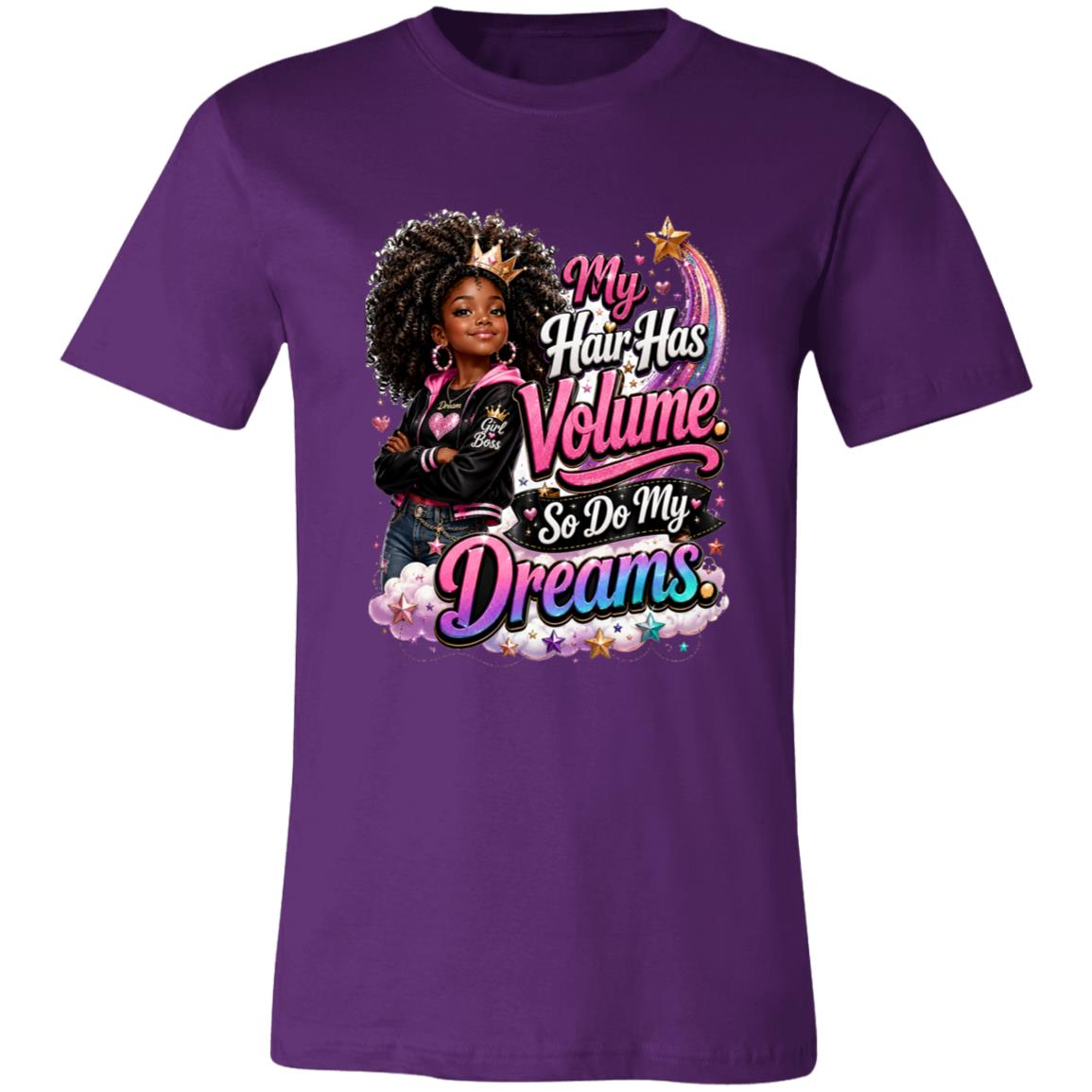 My Hair Has Volume. So Do My Dreams. Riley's Way natural hair tee artwork