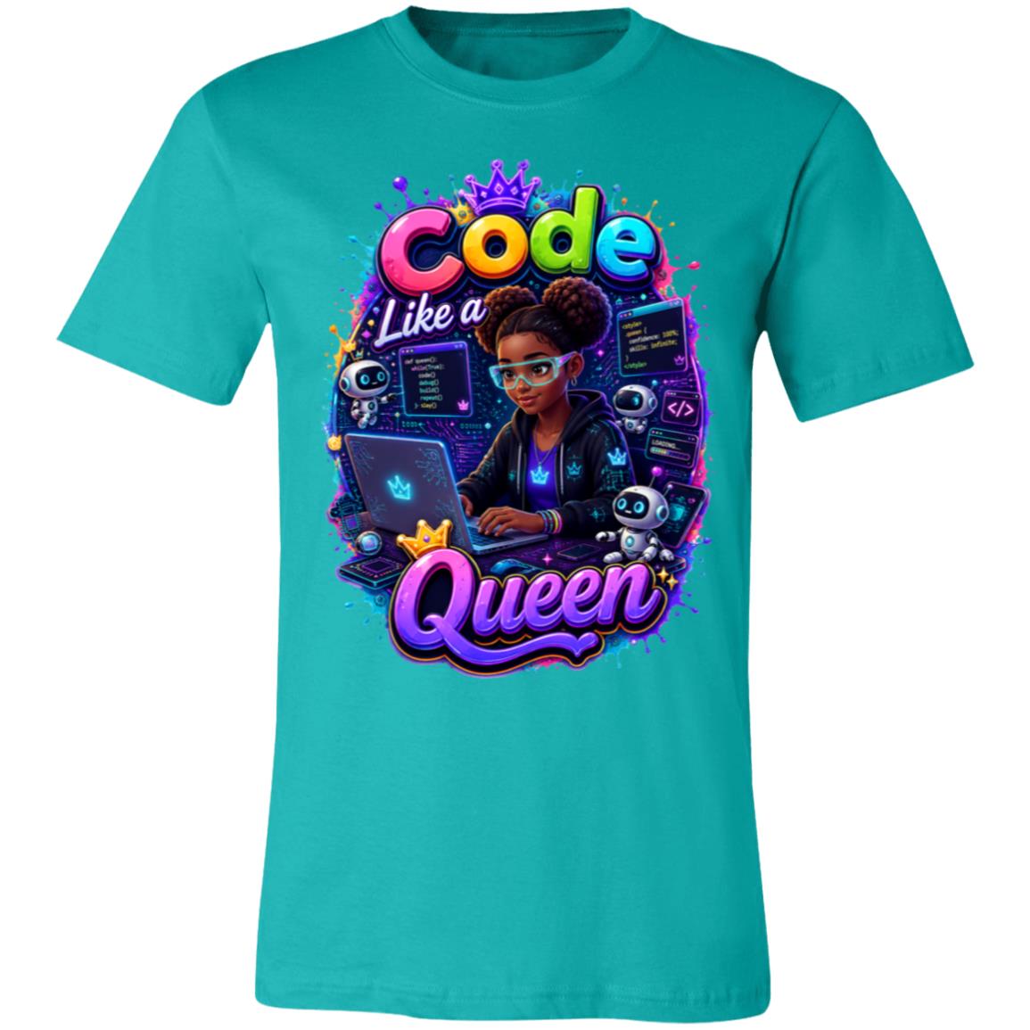 Coder career tee for girls Ages 13-16 with natural hair pride by Riley's Way
