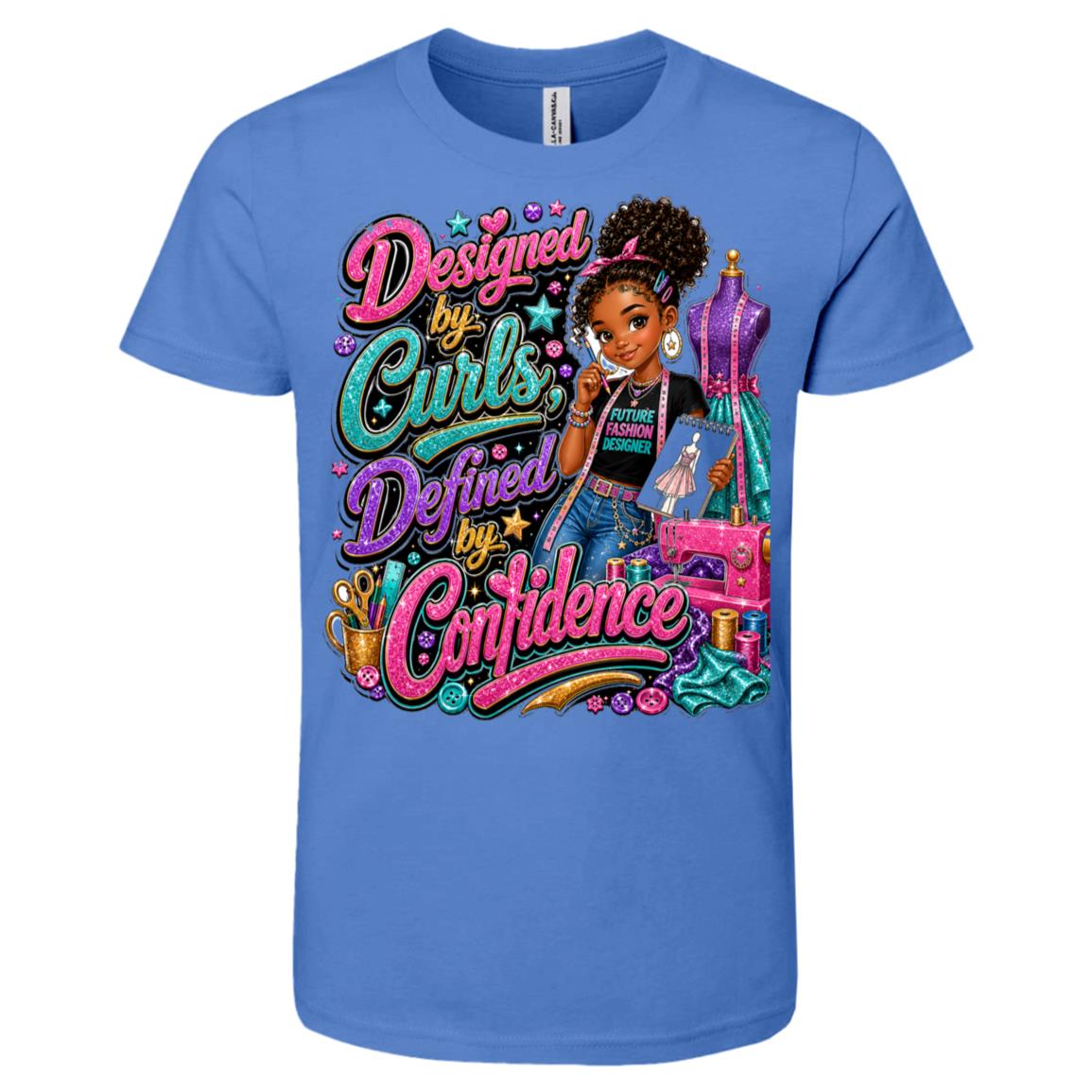 Fashion Designer career tee for girls Ages 10-12 with natural hair pride by Riley's Way