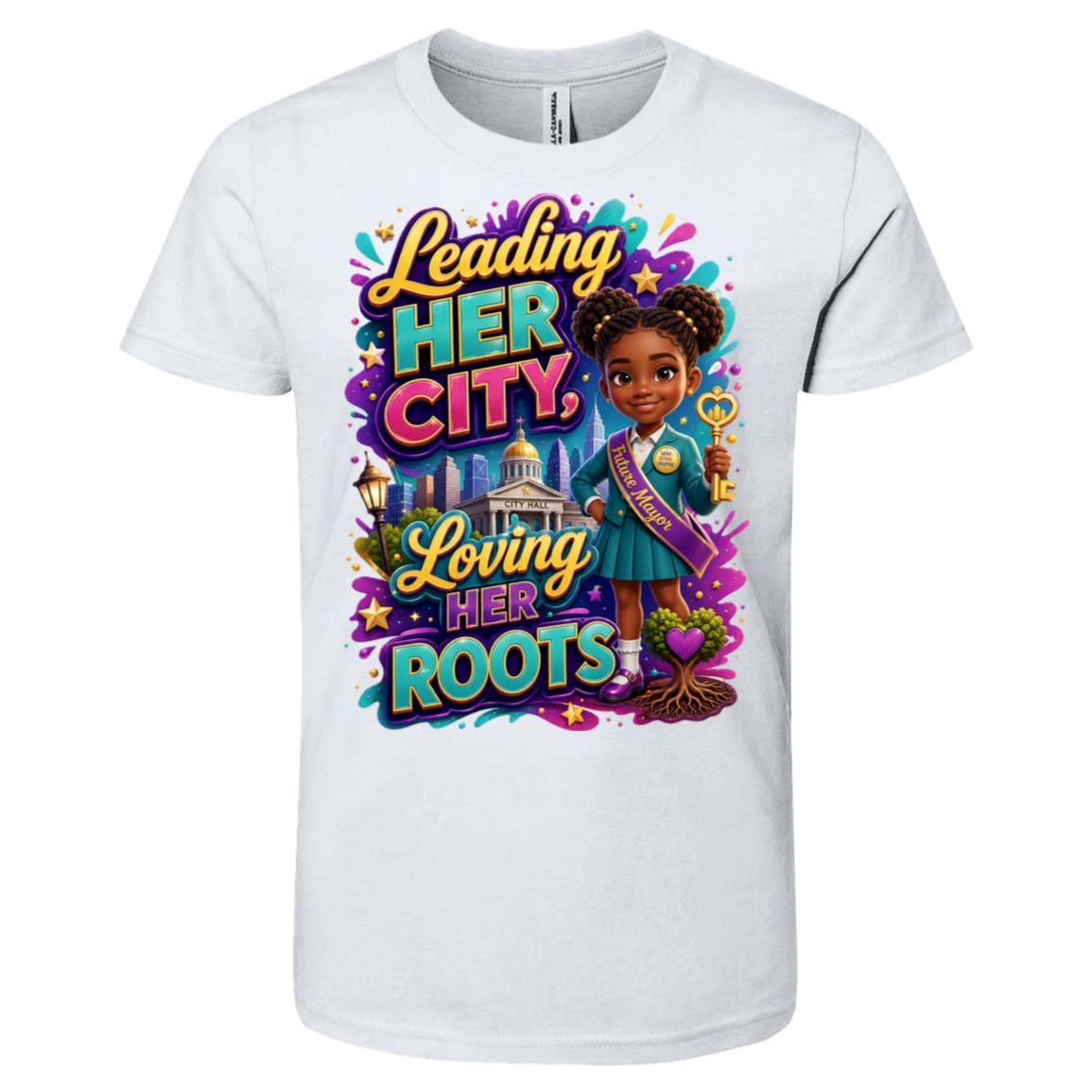 Mayor career tee for girls Ages 6-9 with natural hair pride by Riley's Way
