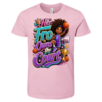 Basketball career tee for girls Ages 10-12 with natural hair pride by Riley's Way