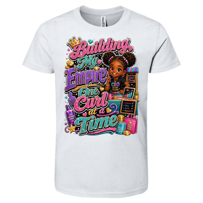 Entrepreneur career tee for girls Ages 6-9 with natural hair pride by Riley's Way