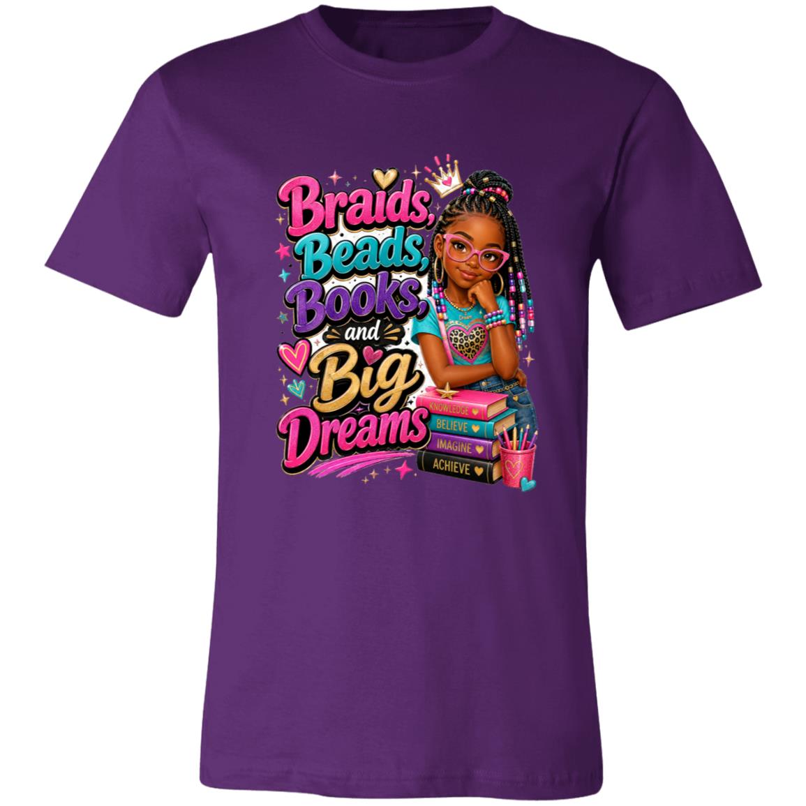 Braids, Beads, Books, and Big Dreams Riley's Way natural hair tee artwork