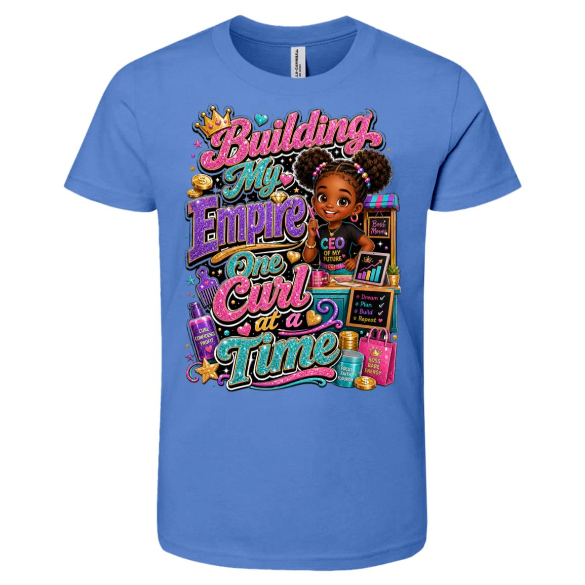 Entrepreneur career tee for girls Ages 6-9 with natural hair pride by Riley's Way