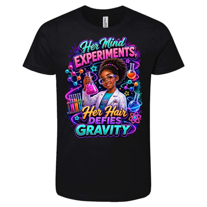 Chemist career tee for girls Ages 10-12 with natural hair pride by Riley's Way