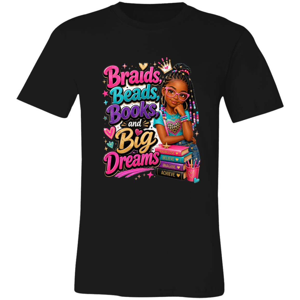 Braids, Beads, Books, and Big Dreams Riley's Way natural hair tee artwork