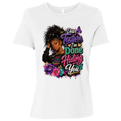 Dear Texture, I'm Done Hiding You Riley's Way natural hair tee artwork
