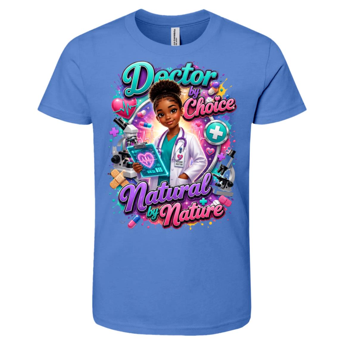 Doctor career tee for girls Ages 10-12 with natural hair pride by Riley's Way