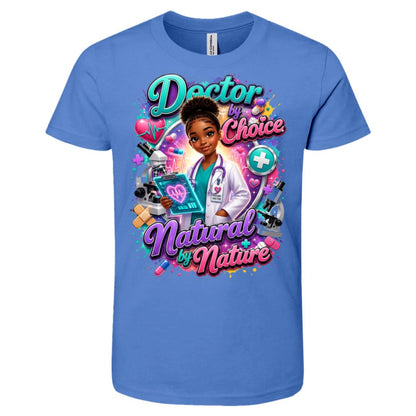Doctor career tee for girls Ages 10-12 with natural hair pride by Riley's Way