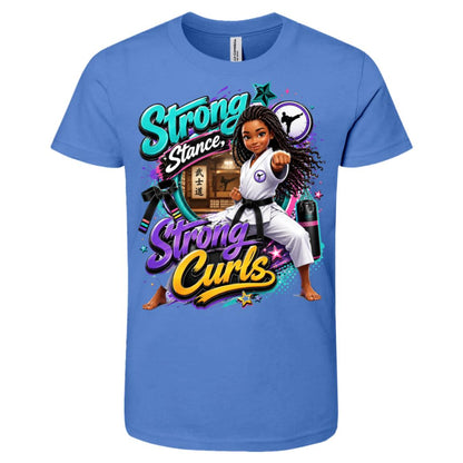 Karate career tee for girls Ages 10-12 with natural hair pride by Riley's Way