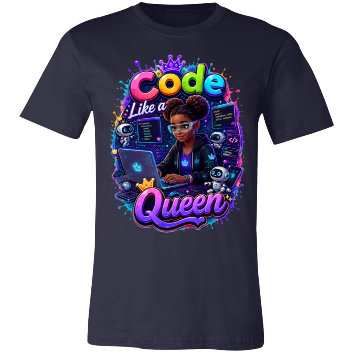 Coder career tee for girls Ages 13-16 with natural hair pride by Riley's Way