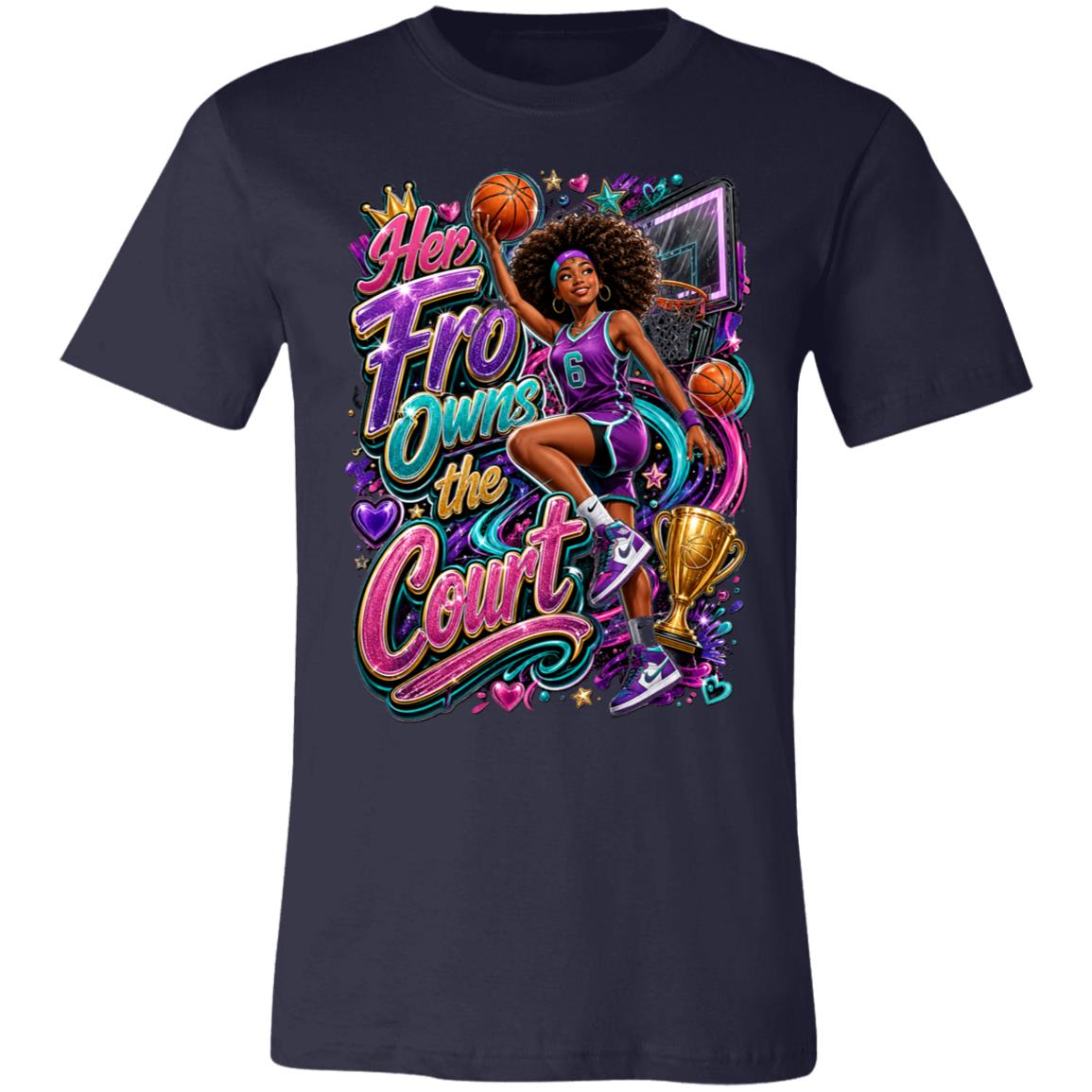 Basketball career tee for girls Ages 13-16 with natural hair pride by Riley's Way
