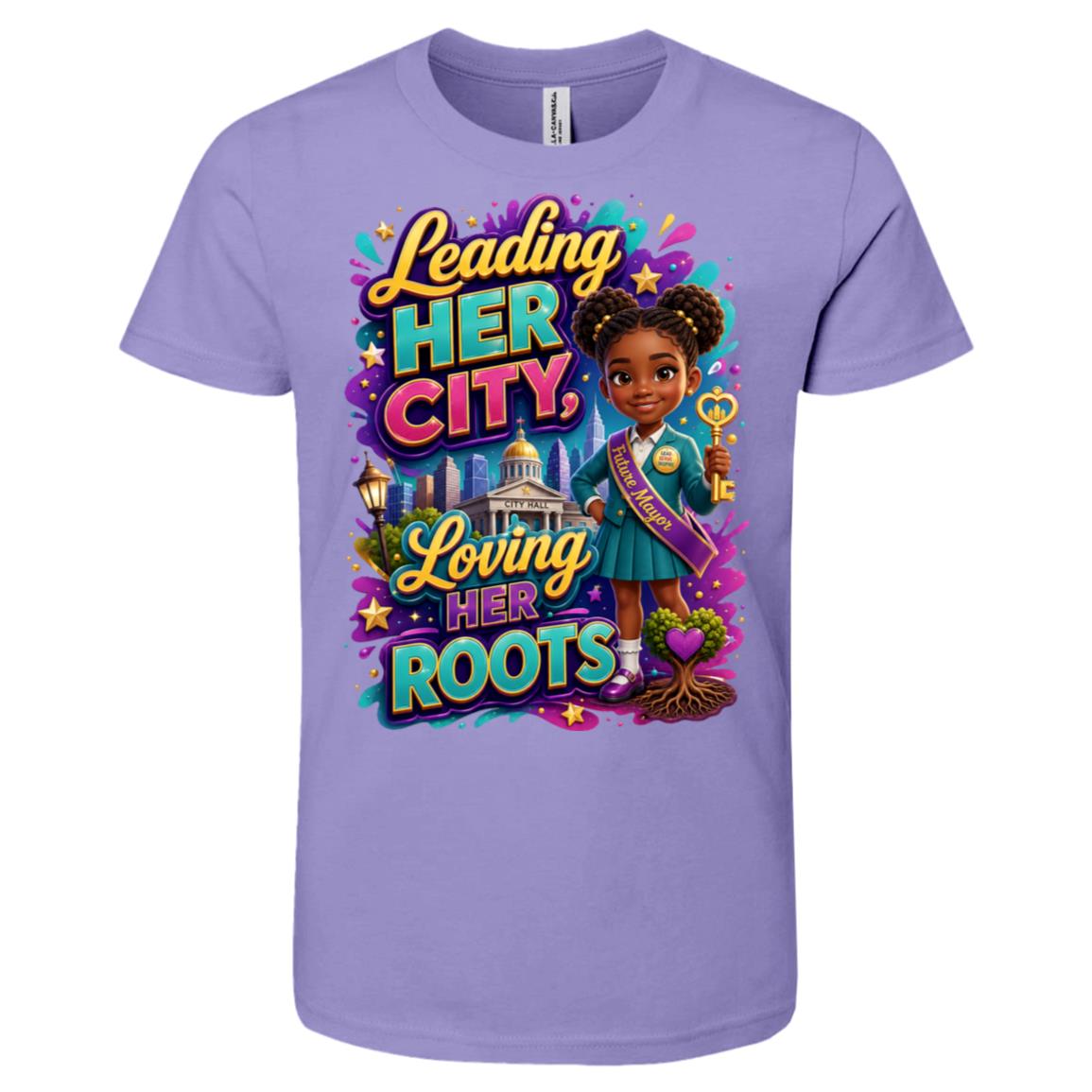 Mayor career tee for girls Ages 6-9 with natural hair pride by Riley's Way
