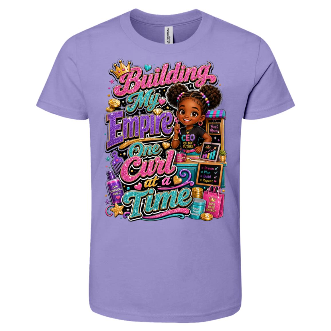 Entrepreneur career tee for girls Ages 6-9 with natural hair pride by Riley's Way