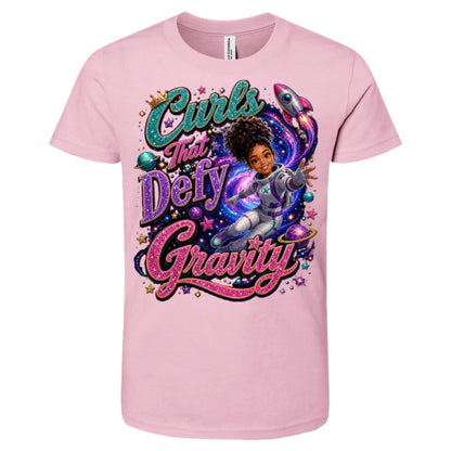 Astronaut career tee for girls Ages 10-12 with natural hair pride by Riley's Way