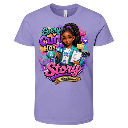 Journalist career tee for girls Ages 10-12 with natural hair pride by Riley's Way