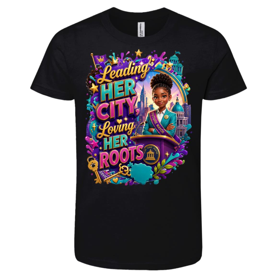 Mayor career tee for girls Ages 10-12 with natural hair pride by Riley's Way