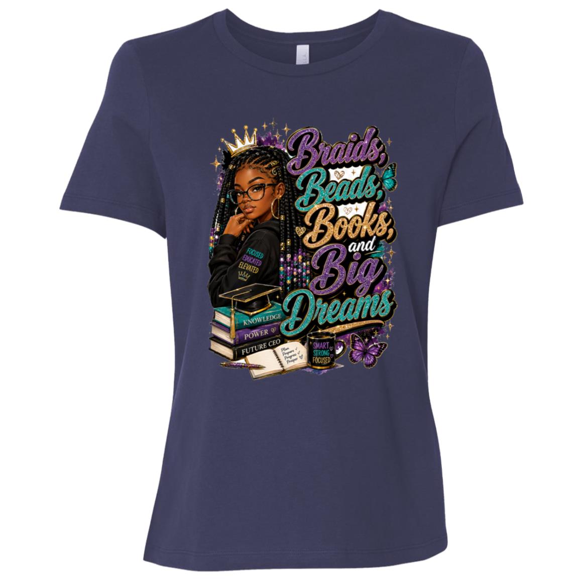 Braids, Beads, Books, and Big Dreams Riley's Way natural hair tee artwork
