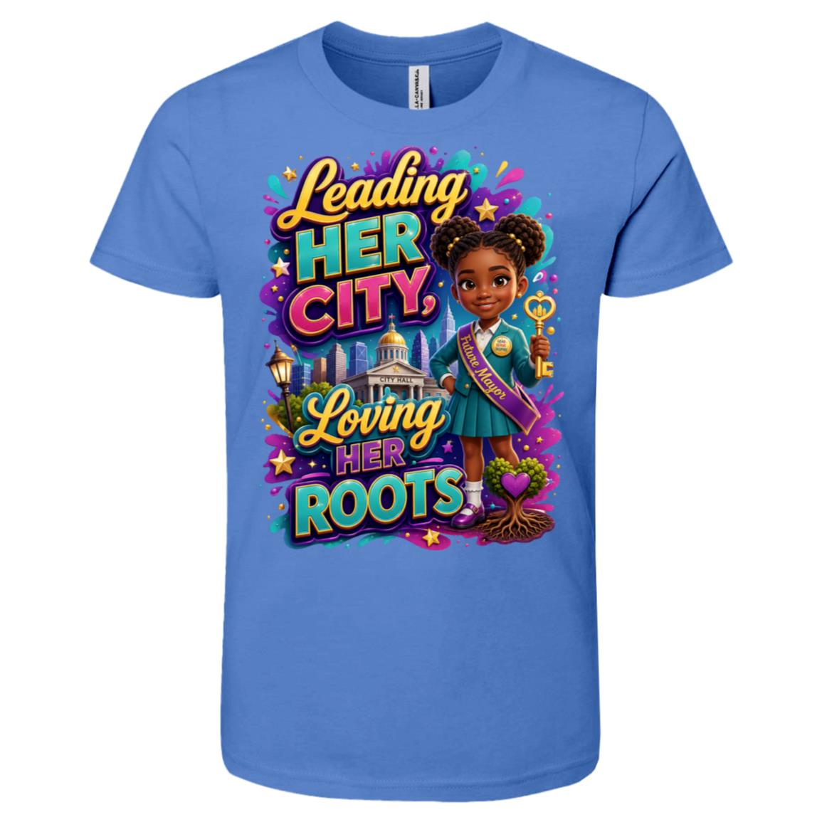 Mayor career tee for girls Ages 6-9 with natural hair pride by Riley's Way