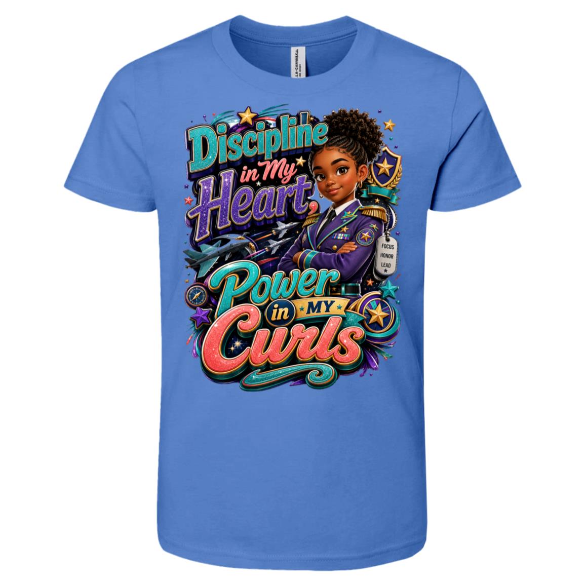 Army career tee for girls Ages 10-12 with natural hair pride by Riley's Way