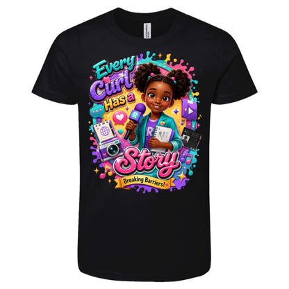 Journalist career tee for girls Ages 6-9 with natural hair pride by Riley's Way