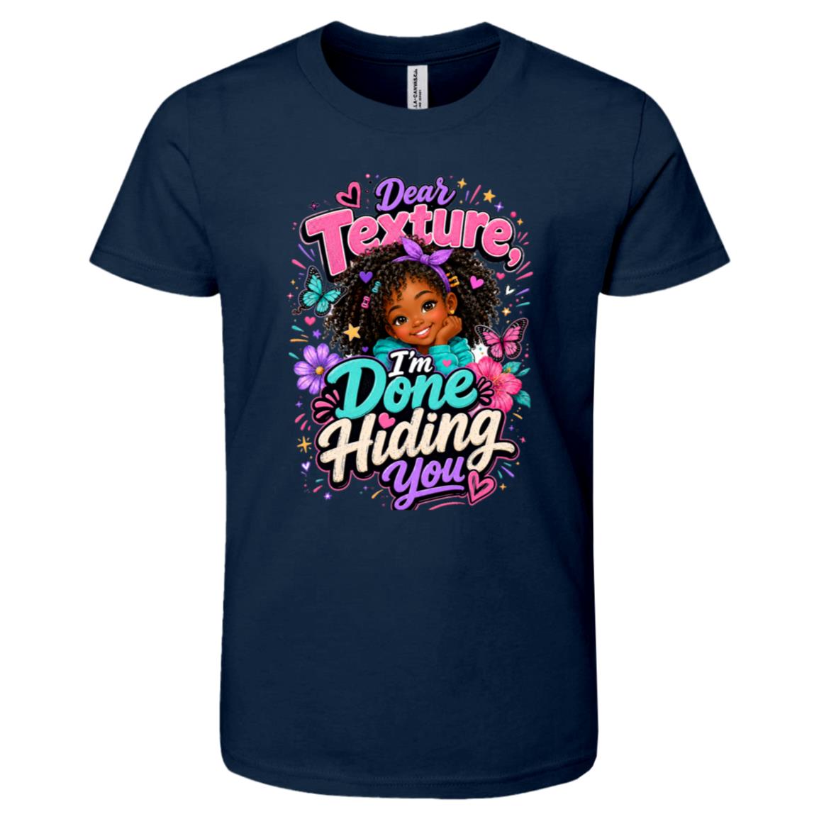 Dear Texture, I'm Done Hiding You Riley's Way natural hair tee artwork