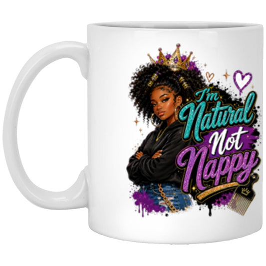 Natural Not Nappy Riley's Way white mug artwork for Ages 13-16