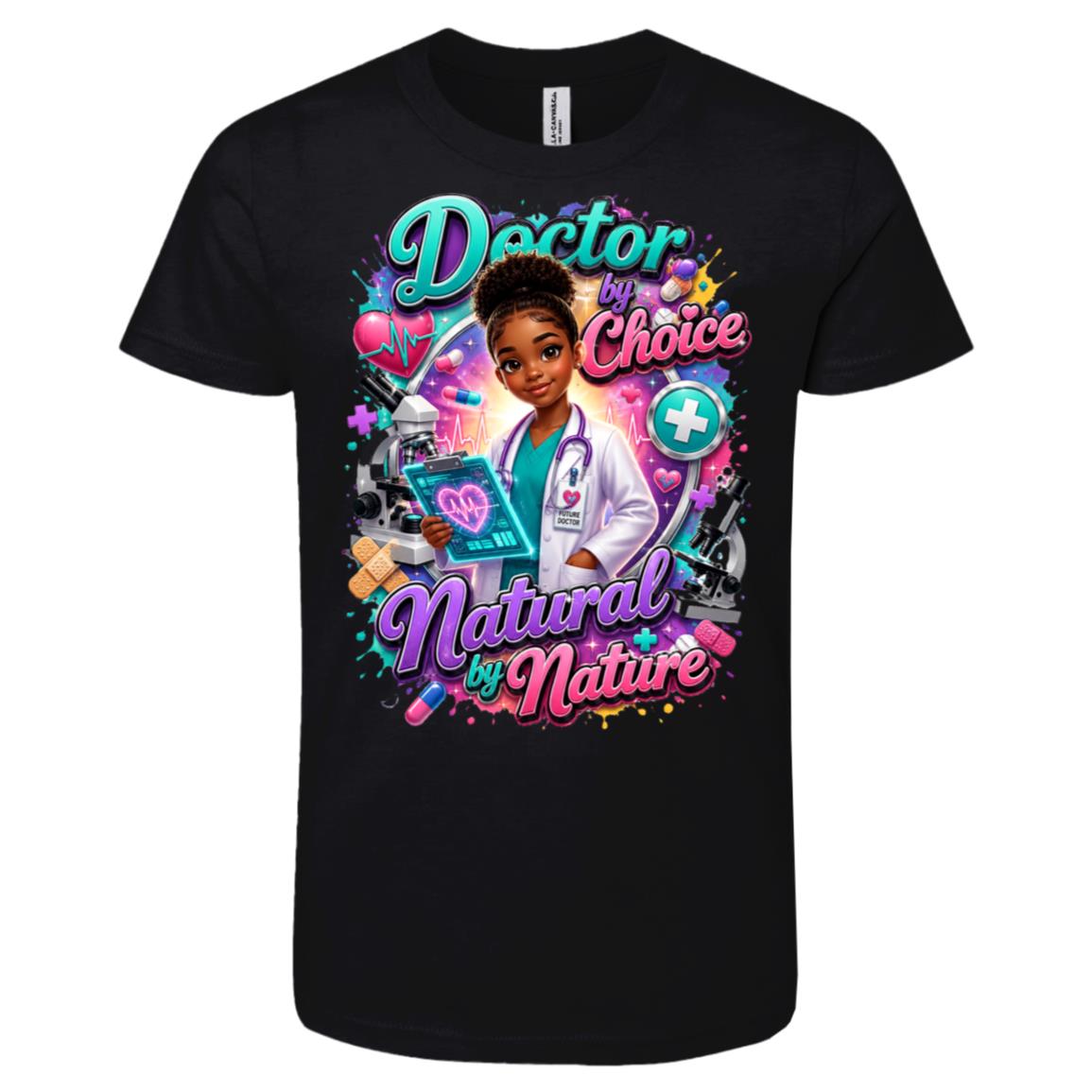 Doctor career tee for girls Ages 10-12 with natural hair pride by Riley's Way