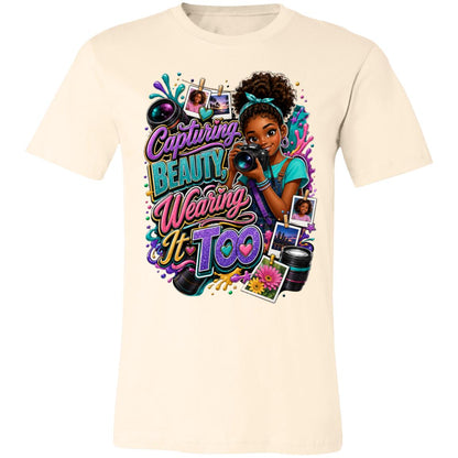 Photographer career tee for girls Ages 13-16 with natural hair pride by Riley's Way