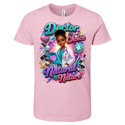 Doctor career tee for girls Ages 10-12 with natural hair pride by Riley's Way