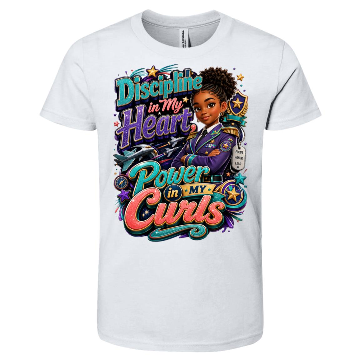 Army career tee for girls Ages 10-12 with natural hair pride by Riley's Way