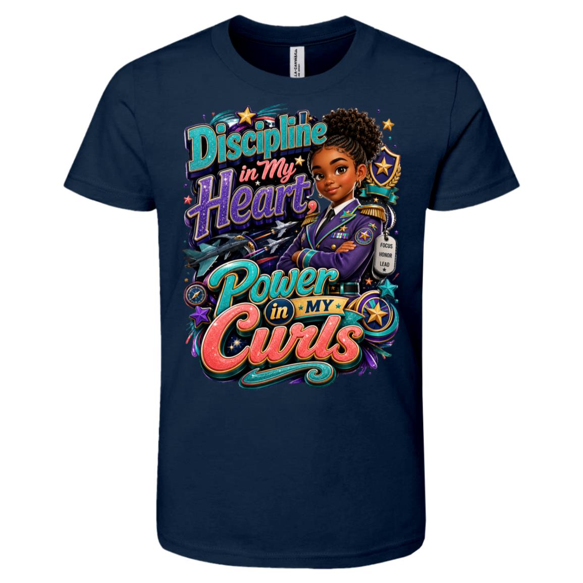 Army career tee for girls Ages 10-12 with natural hair pride by Riley's Way