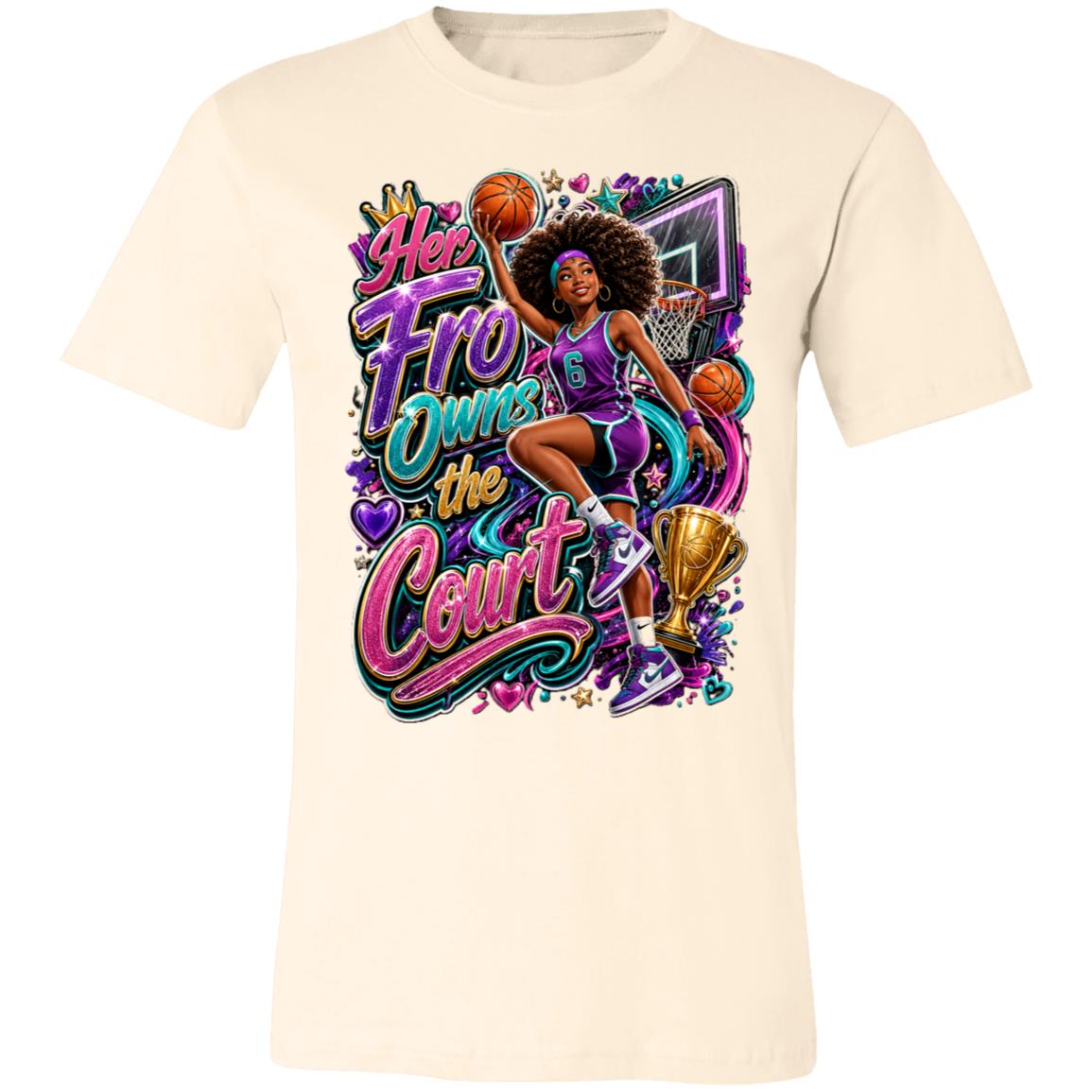 Basketball career tee for girls Ages 13-16 with natural hair pride by Riley's Way